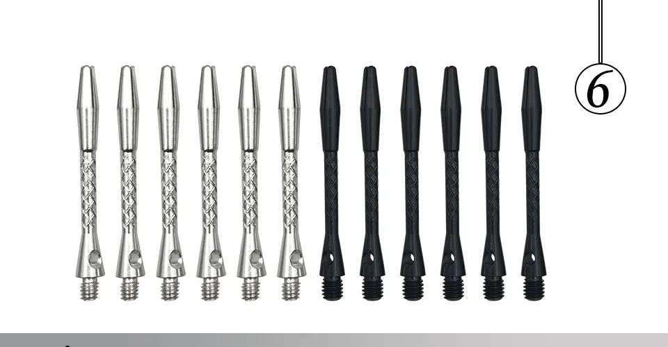 Easytoday 24Pcsset Darts Accessories High Quality Darts Shafts Aluminum Standard 45mm Pattern Black and White Shafts Darts (6)