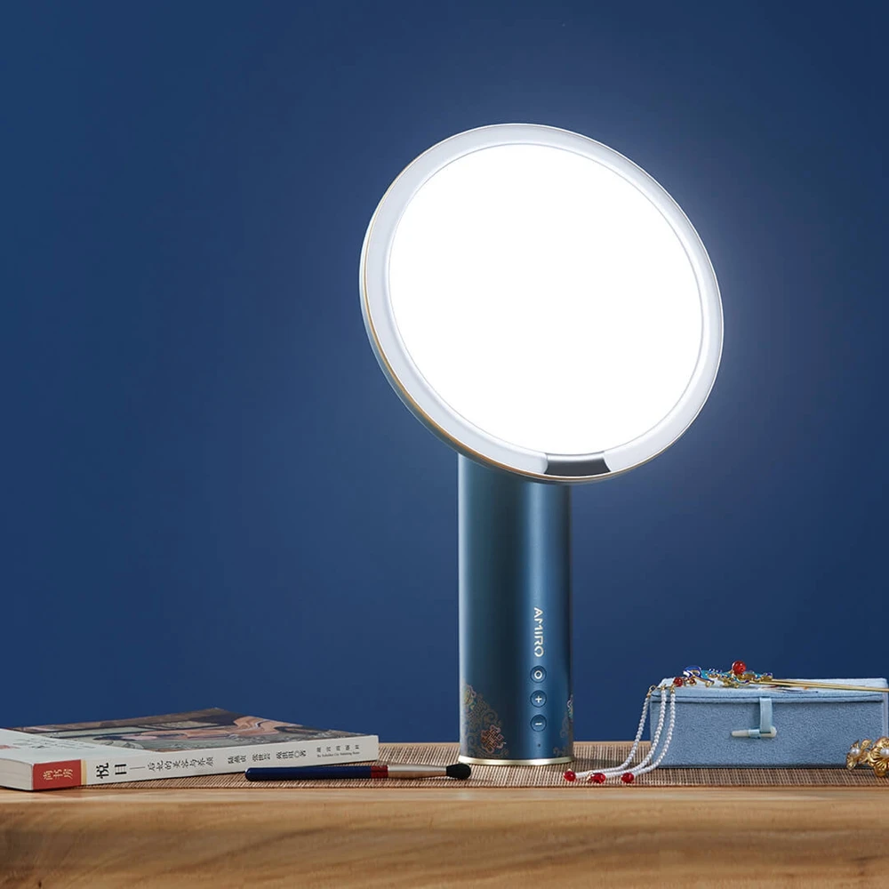 AMIRO Yuemu Magnifier 8 Inch Makeup Mirror Sunlight LED Light On/Off Smart Sensor Forbidden City Joint Gift Box Version Mirrors
