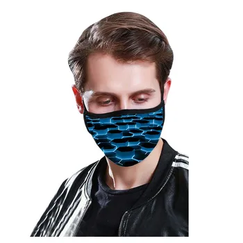 

2PCs Unisex Windproof Mouth Masks With PM2.5 Activated Carbon Filter Print Anti-dust Reusable Face Mask Protective Masks Masque