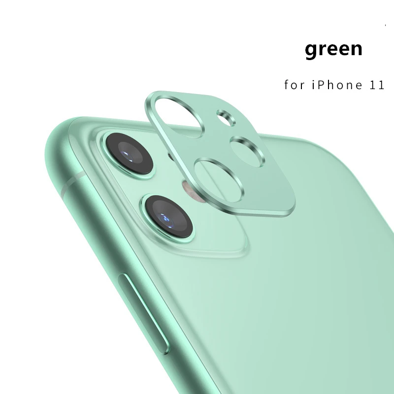 matte green Металлический защитный чехол для объектива мобильного телефона для iPhone 11 Pro Max, защита для объективов камеры, бампер, кольцо, чехол, задняя крышка для смартфона - Цвет: matte green