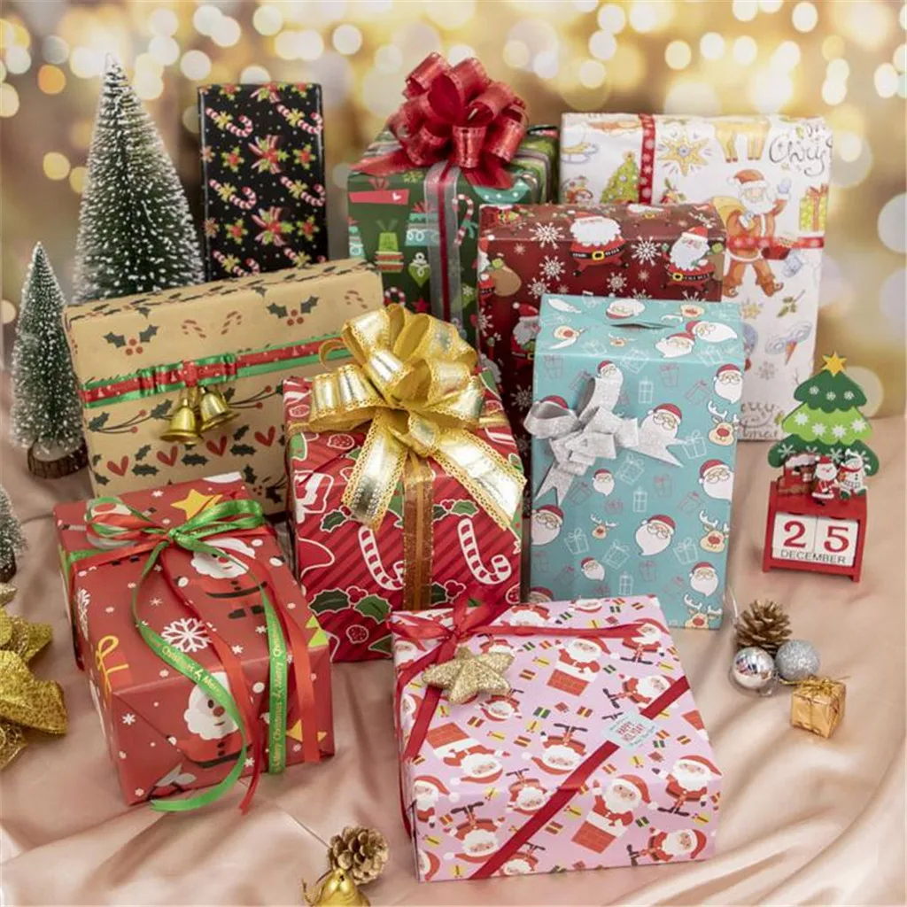 

3PC Wrapping Paper Christmas Decoration Gift Box Diy Paper Papier Scrapbook Arts And Crafts Decorative Christmas Wrapping Paper