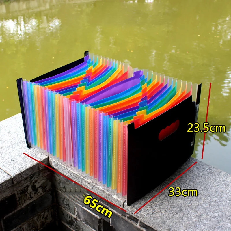 24 Pockets Extended Folder A4 Notepad Portable Business Documents Large Capacity Student Office Supplies Multi-layer Insert Clip