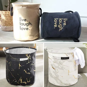 

Storage Baskets laundry Denim Baskets Wicker Hanging Marbling Pot Baskets Storage Flower Home Pot Panier Osier Basket For Toys