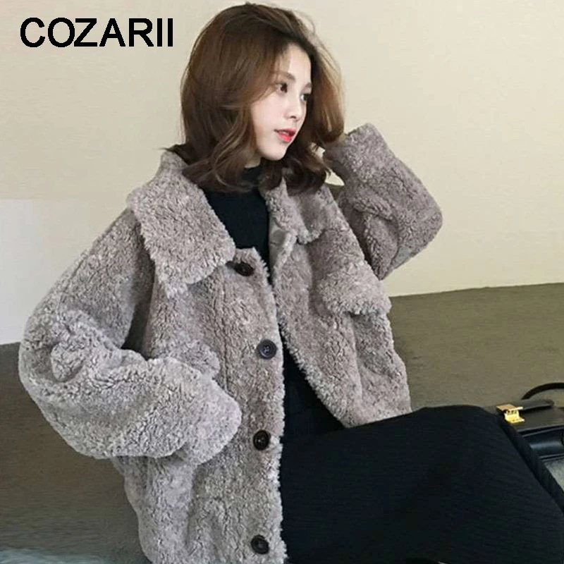

Women's blend coat Winter Overcoat Outwear Coat Loose 2019 Warm Lapel Fashion Medium Length Winter Padded Jacket Women Parkas