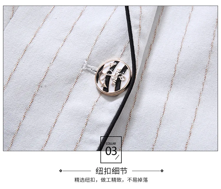 Suit Set Stripes Shorts Spring And Summer New Style Three-quarter-length Sleeve Small Suit Women's Fashion Elegant Slimming Comm