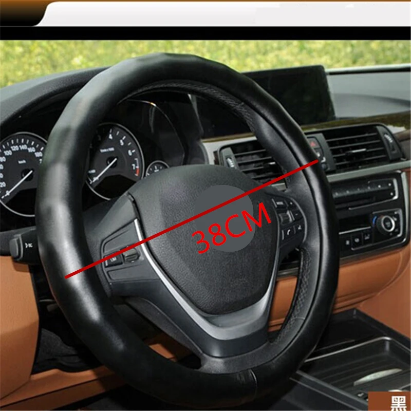 Free Shipping Hot 38CM Natural Odorless Lambskin Car Steering Wheel Cover Anti-Slip Automotive Accessories | Автомобили и