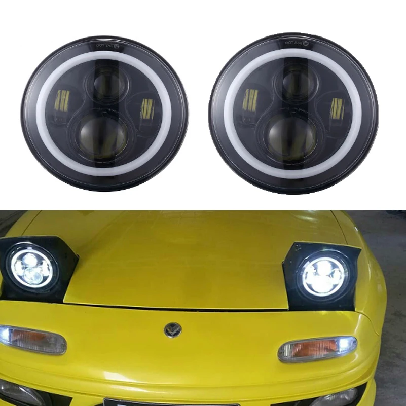 7 inch Car Light LED Headlight For Lada 4x4 DRL 7'' Halo Front Headlamp w/ Daytime running Lights For Jeep Jk Nissan Patrol Y60 7 inch Car Light LED Headlight For Lada 4x4 DRL 7'' Halo Front Headlamp w/ Daytime running Lights For Jeep Jk Nissan Patrol Y60