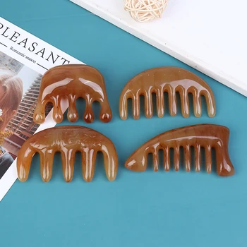 

Natural Ox Horn Pocket Comb Wide Toothed Comb SPA Guasha Scalp Massage Brush Hair Care Tool