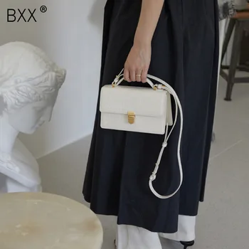 

[BXX] Crocodile Pattern Vintage Leather Crossbody Bag For Women 2020 New Purses and Handbags Ladies Shoulder Messenger Bag HJ526