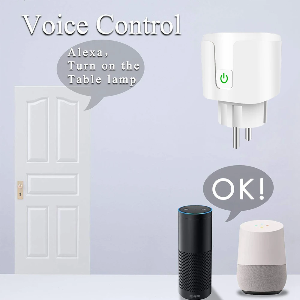 ЕС Smart Plug, Wi-Fi пульт дистанционного управления с Alexa, синхронизация включения/выключения питания, Samrt Google Home электрическая мини розетка Прямая поставка