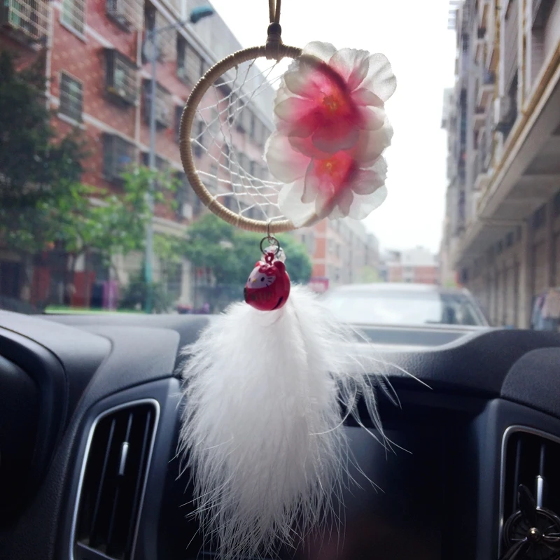 Sakura Cherry Flower Car Hanging Pendant Dream Catcher with Bell Ring Wind Chimes | Дом и сад