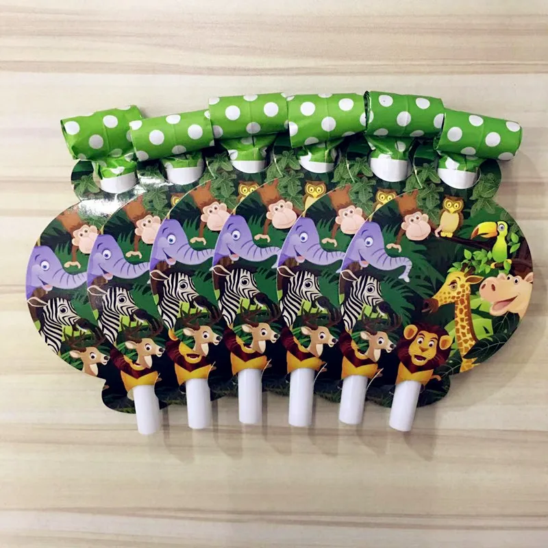 Наборы одноразовой посуды для вечерние ринки в виде мультяшных сафари животных