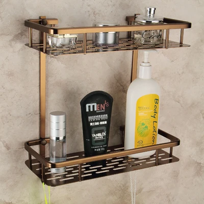 bathroom shelf Набор аксессуаров для ванной комнаты, алюминиевая Антикварная вешалка для полотенец, крючок для халата, туалетная бумага, держатель для щетки, набор оборудования для ванной - Цвет: bathroom shelf