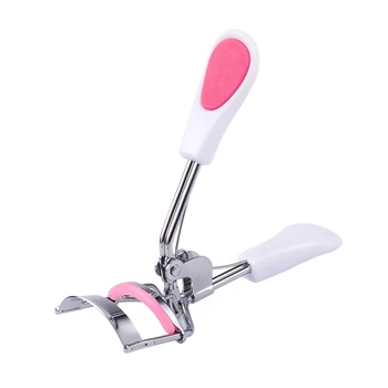 

Cosmetic Tool Fuchsia White Handle Tension Spring Eye Lash Eyelash Curler