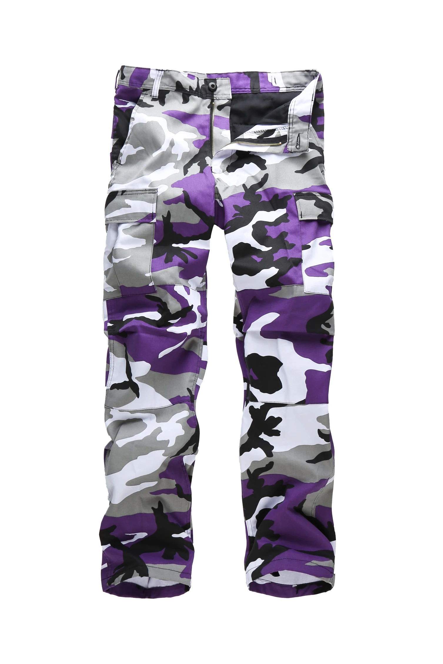 Мужские военные армейские штаны BDU, уличные модные повседневные рабочие охотничьи брюки-карго на молнии - Цвет: Ultra Violet Camo