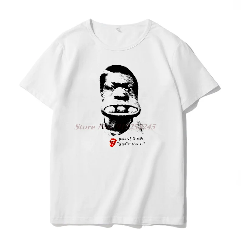 New T Shirt Vintage 1972 Exile on Main Street White T Shirt Oversized Tops Tee Graphic t shirts Harajuku Streetwear Men clothing