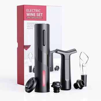 

ABS Electric Wine Opener Stainless Steel Automatic Bottle Openers Vacuum Wine Stopper Wine Pourer Tools 5-Piece Sets Exquisite