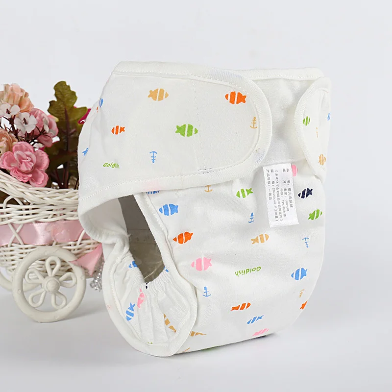 Хлопковые детские пеленки ткань Подгузники Baby многоразовый для новорожденных с героями мультфильмов Моющаяся Ткань Водонепроницаемый тренировочные трусы подгузники с карманами