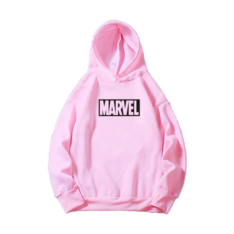 Новые модные детские толстовки с принтом Marvel, пуловер с капюшоном для мальчиков и девочек, Детская уличная одежда, толстовки Harajuku - Цвет: Pink-P25-B
