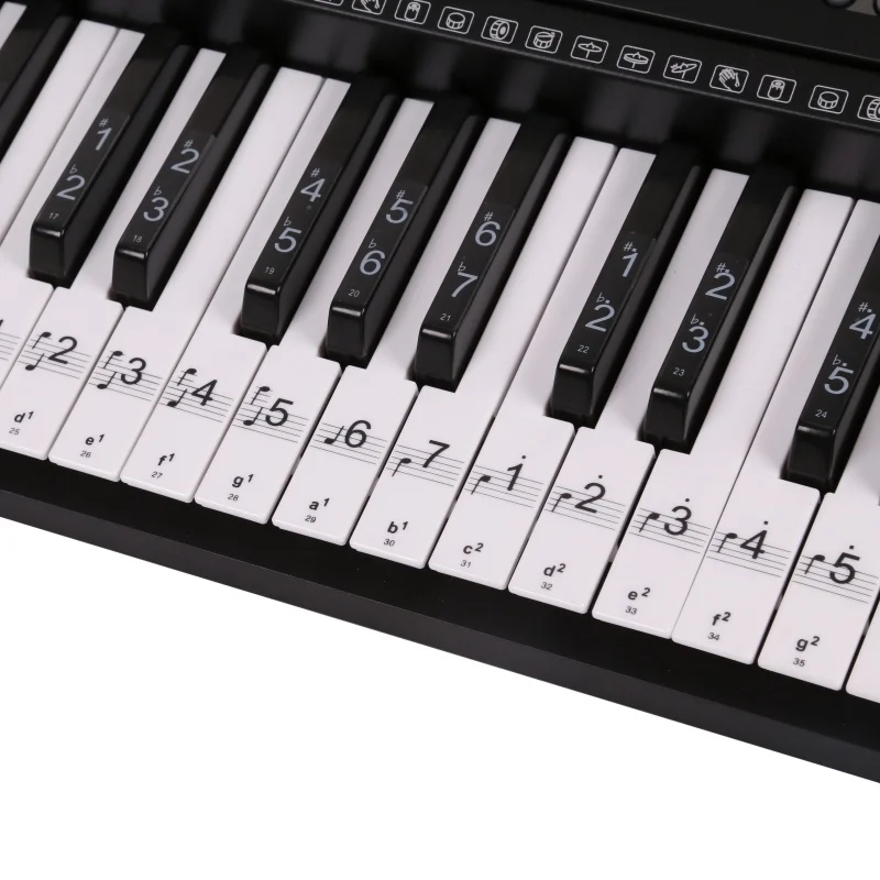 Прозрачные 88 клавиши, электронная клавиатура ключ наклейка пианино Stave Note наклейка для белые клавиши