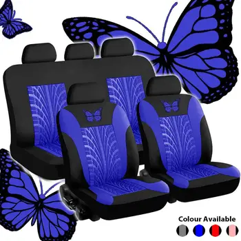 

3D Automobiles Seat Covers Accessories Butterfly Seat Cover Polyester Fabric Car Seat Protector Full Set Car-Styling Interior