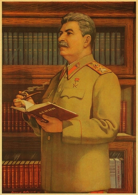 Lenin Joseph Stalin Portrait CCCP USSR Retro Kraft Paper Posters Art Painting for Home Wall Prints Sticker Decorative
