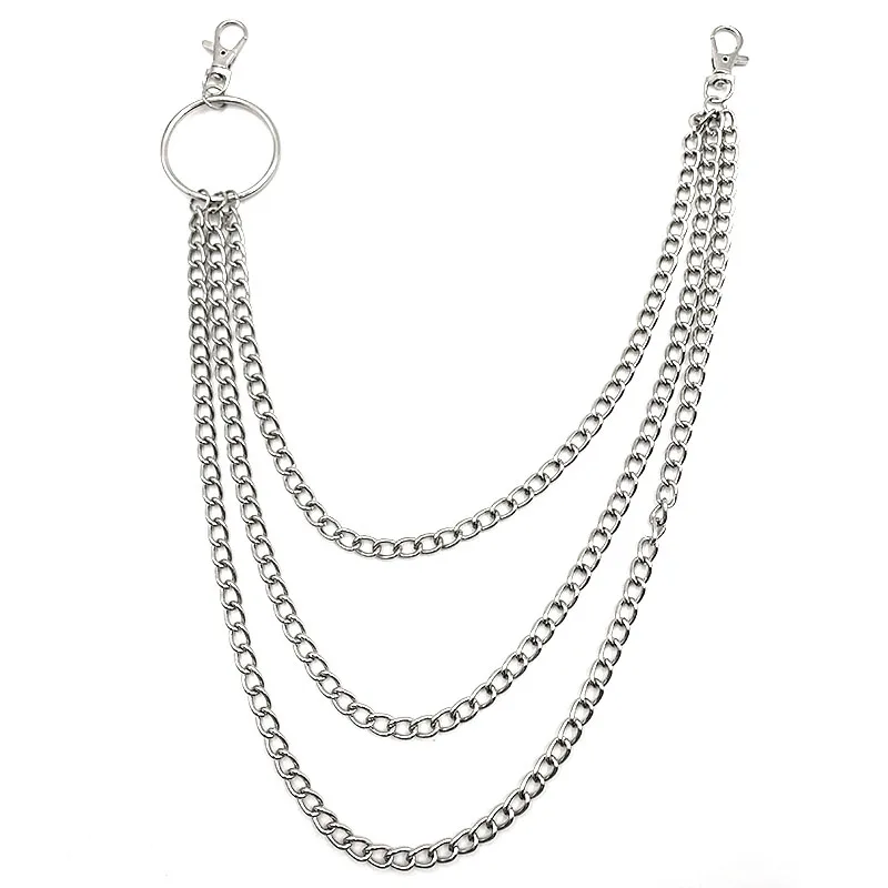 

Fashion Punk Hip-hop Trendy Belt Waist Chain Male Pants Chain Men Jeans Punk Silver Metal Trousers Chains YE08