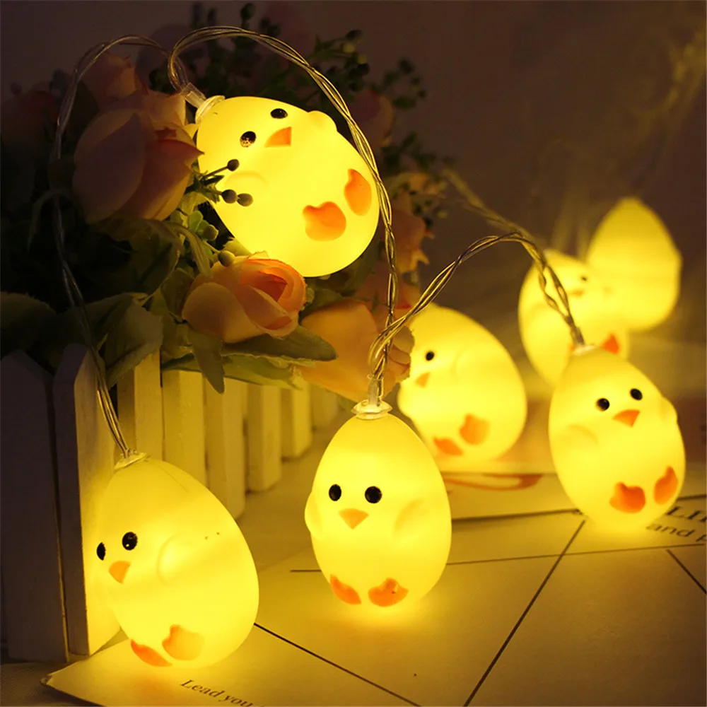 

1.5M 10LED Easter Chicks LED String Light Garland Eggs Eggshell Chicken Lamp Happy Easter Party Decoration for Home Kids Bedroom