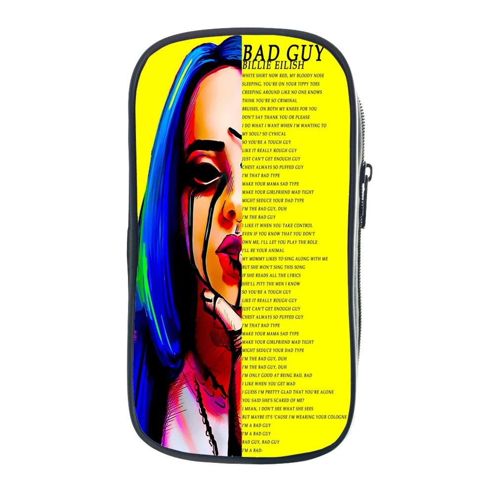 Модный чехол для карандашей Billie Eilish, Студенческая ручка, сумка для карандашей для подростков, детская канцелярская сумка, держатель для карандашей для мальчиков и девочек, праздничный подарок