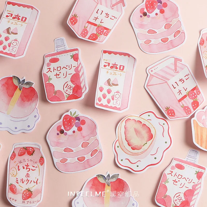 Розовая Клубничная серия блокнот Kawaii канцелярская клейкая бумага для заметок закладки для школьных учебников канцелярские принадлежности Papelaria