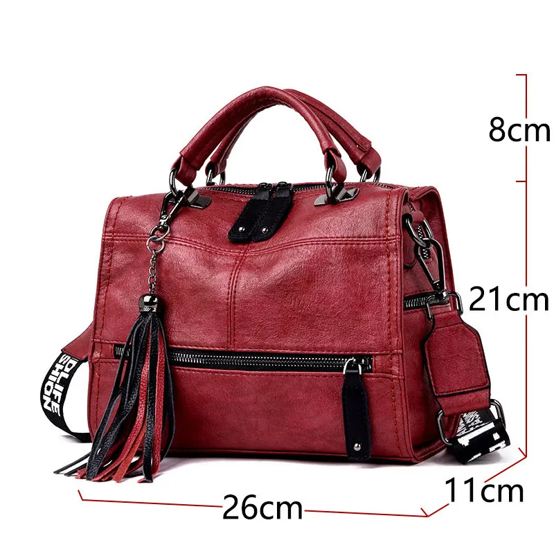 Ретро Женские сумки через плечо с кисточкой женские кожаные сумки bolso mujer tote Роскошные брендовые сумки для женщин sac основной femme