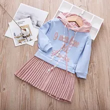 MERI AMMI/детская одежда для девочек; осеннее плиссированное платье с длинными рукавами и цветочным принтом для девочек 2-7 лет