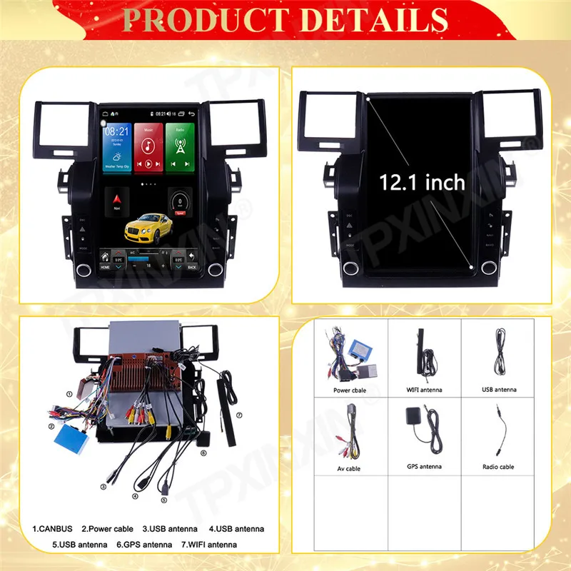 Carplay 2 Din Car Android Stereo Receiver For Land Rover Range Rover Sport 2005 2006 2007 2008 2009 Head Unit Player IPS Screen