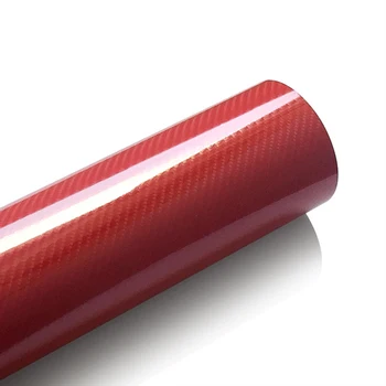 

5D Ultra Shiny Glossy Carbon Fiber Vinyl Wrap Sticker Decal Decor 12"X 60" Red High Quality And New Car Stickers