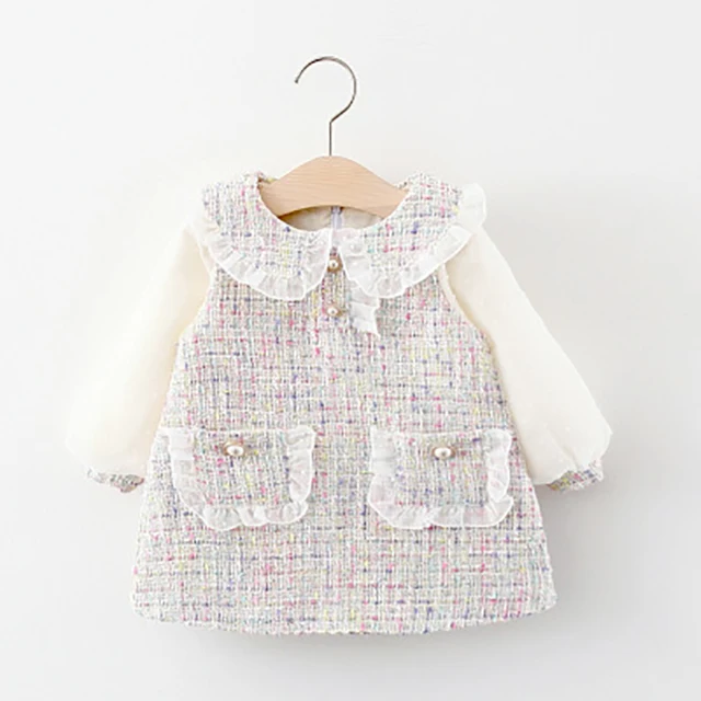 Humor Bear Baby Girls Dress 2022 Korean-Style Patchwork long Sleeve Dress Baby Princess Dress Infant Toddler Clothes for 0-24M 2
