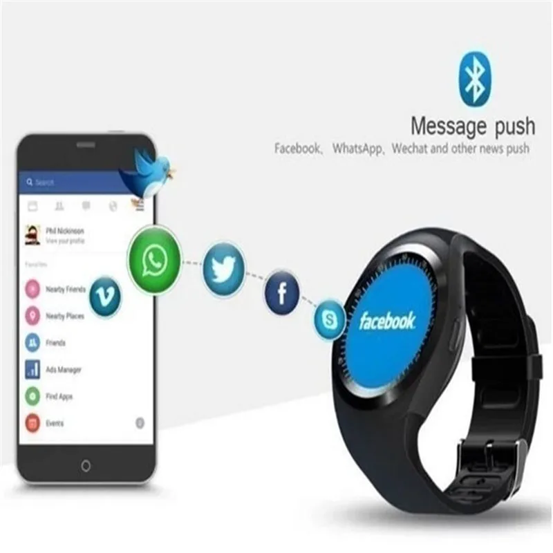 Bluetooth Y1 Smart Watch SmartWatch Sport Wristwatch Phone Call Remote Camera Kids Intelligent Clock Smart Wearable Devices