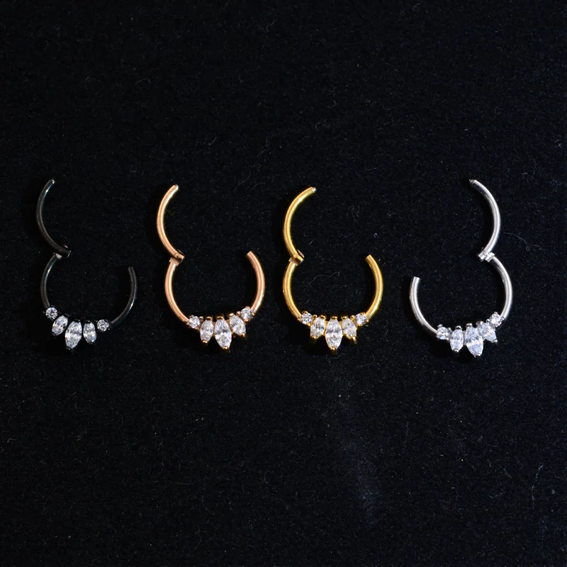 1Pc Top Quality Nose Hoop Rings 16G 100% Surgical Steel Nose Ring Body Piercing Hanger Clip On Fashion Jewelry - Image 4