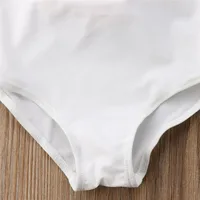 2-7 Years Kids Girls Swimwear Flower Backless Children Swimwear White Black Swimsuits For Girls Kids Beach Bathing Suits 4