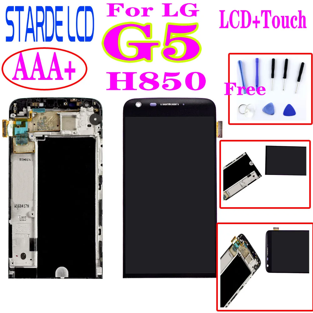 For LG G5 LCD Display Touch Screen with Frame Digitizer Replacement H850 H840 H860 F700 | Мобильные телефоны и аксессуары