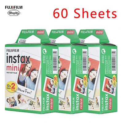 Натуральная белая пленка для Fuji Instax Mini 8 9 фильм 60-200 листов Fujifilm Instax Mini белая пленка для ЖК-дисплея с подсветкой Fujifilm Instax Mini 7 s/8/25/90/9 пленка - Цвет: 60 PCS