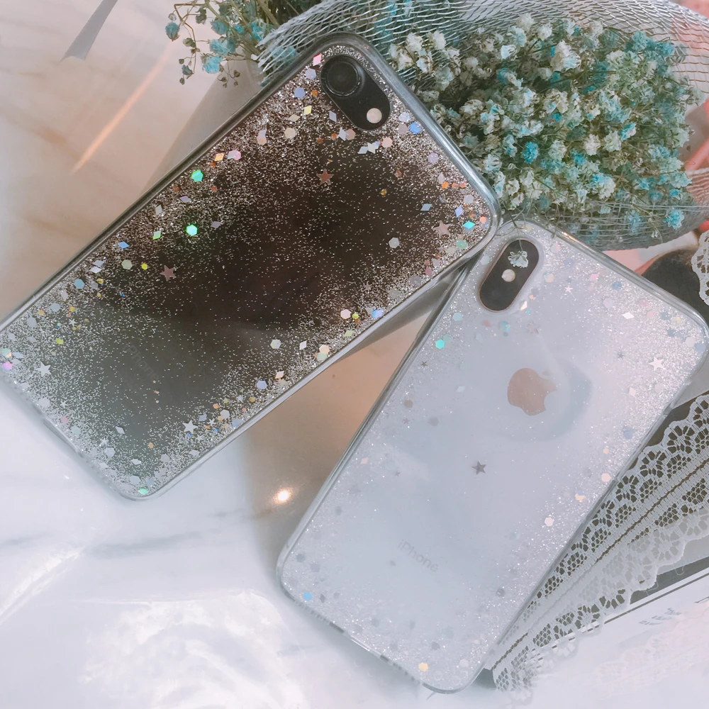 L FADNUT Прозрачный блестящий чехол для телефона Samsung S10e стильный прозрачный тонкий