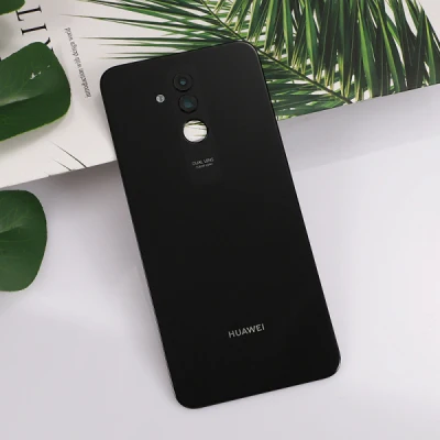 black Для huawei mate 20 Lite стекло задняя батарея чехол для Maiman 7 парная 20 литровая задняя дверь оболочка+ стеклянная линза - Цвет: black