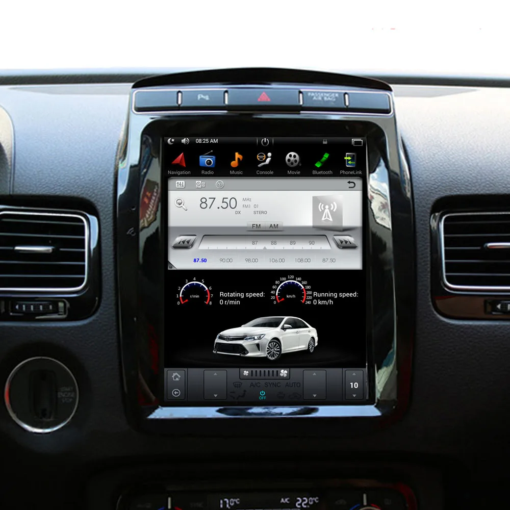 Sale 10.4" Tesla Type Android Fit For VW TOUAREG 2016 2017 2018 2019 Car DVD Player Navigation GPS Radio 1