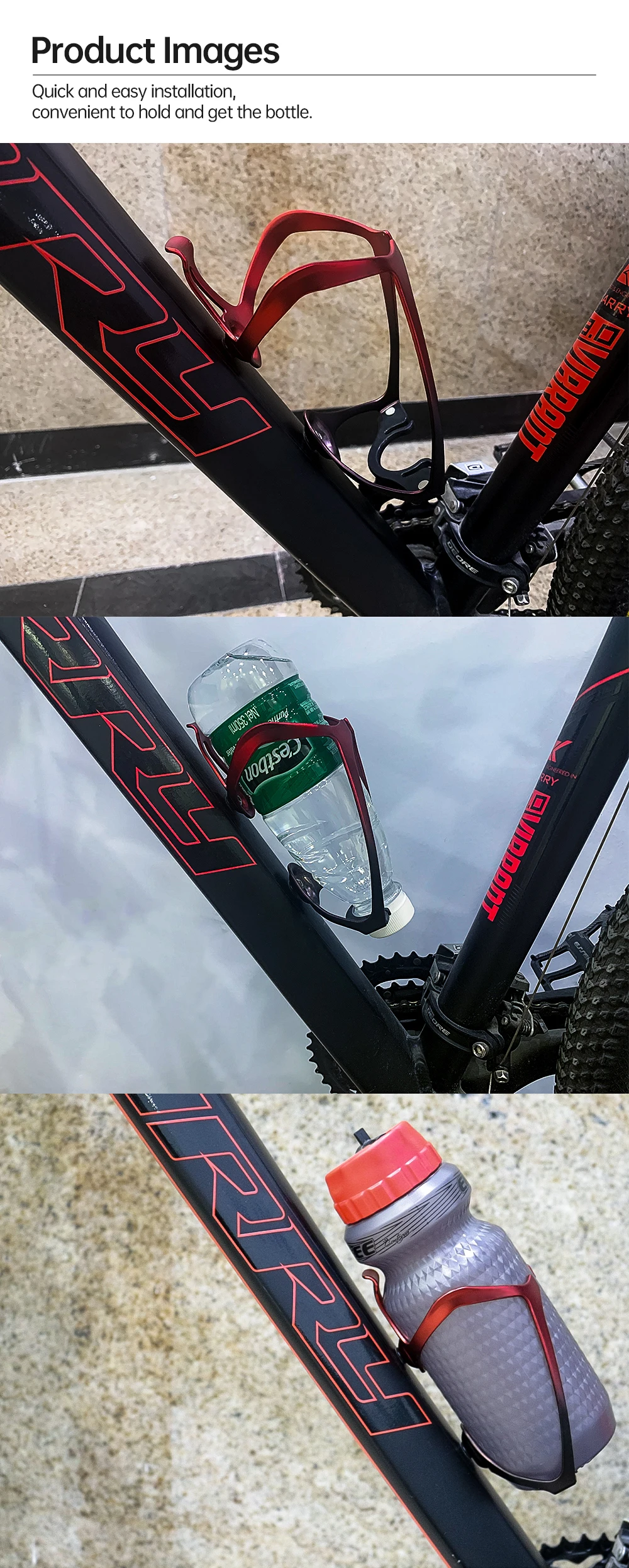 Description Picture 6 of itemRION Cycling Bottle Holder Bicycle Bottle Rack Mountain Road Supplies Bike Accesories Water Bottle Cage Ultralight Durable