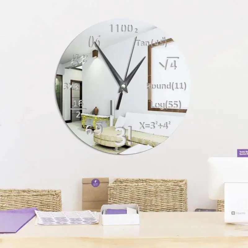 

Acrylic Wall Clocks Stickers Equation Math Formula Equation Wall Clocks Round Wall Decoration For Maths Lover Gift