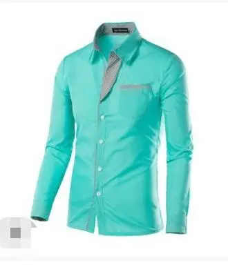 Новинка, модная брендовая мужская рубашка Camisa Masculina с длинным рукавом, Корейская приталенная дизайнерская официальная повседневная мужская рубашка, размеры M-4XL - Цвет: green color