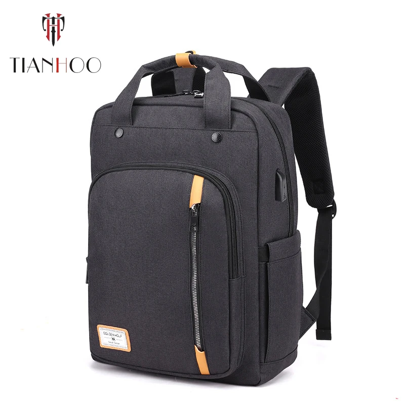 

TIANHOO High Quality Men's Bags Multi Function Large Capacity Backpack Travel College Schoolbag