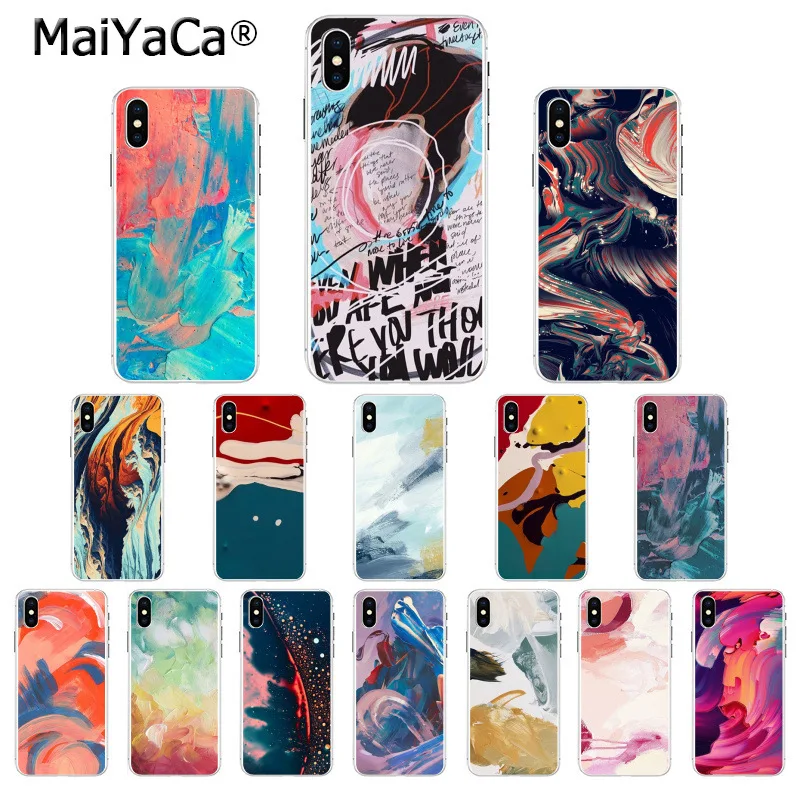 Чехол для телефона MaiYaCa с абстрактным рисунком розовый и синий Apple iphone 11 pro 8 7 66S Plus X