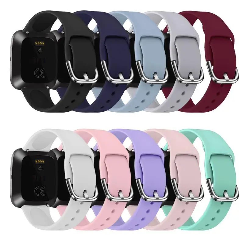Простой ремешок для часов Fitbit versa 2 10 видов силиконовый сменный Браслет