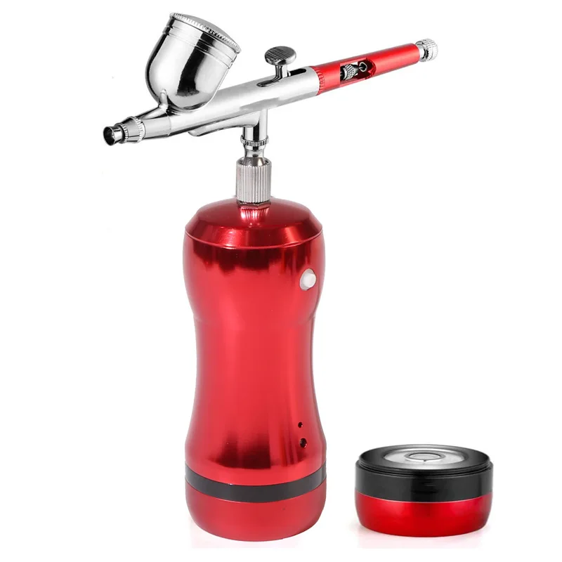 

ALLSOME Dual-Action Airbrush Compressor Kit 0.3mm Airbrush Spray Gun for Nail Airbrush Model Cake Car Fish Shoes Painting